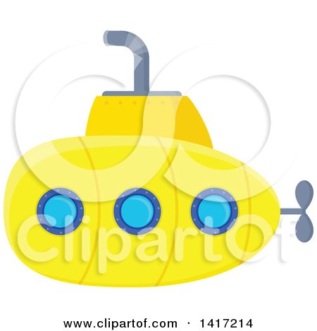 Clipart of a Yellow Submarine - Royalty Free Vector Illustration by visekart