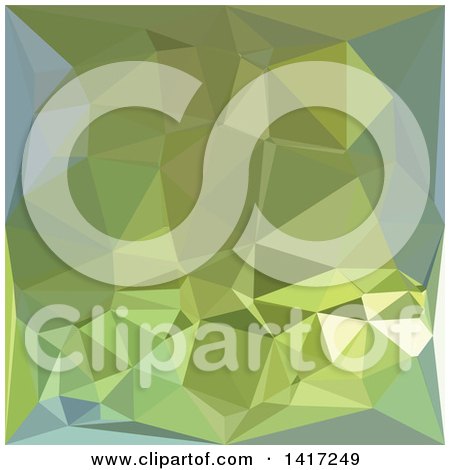 Clipart of a Low Poly Abstract Geometric Background in Olive Drab - Royalty Free Vector Illustration by patrimonio