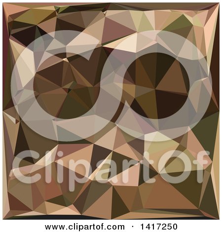 Clipart of a Low Poly Abstract Geometric Background in Sienna - Royalty Free Vector Illustration by patrimonio