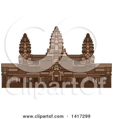 Clipart of a Landmark, Angkor Wat Ancient Temple in Cambodia - Royalty Free Vector Illustration by Vector Tradition SM