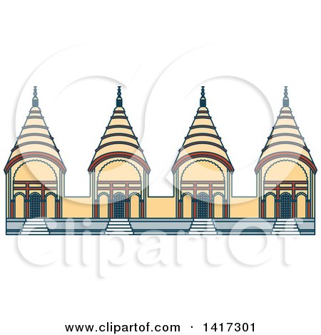 Clipart of a Bangladesh Landmark, Dhakeshwari National Temple - Royalty Free Vector Illustration by Vector Tradition SM