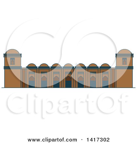 Clipart of a Bangladesh Landmark, Sixty Dome Mosque - Royalty Free Vector Illustration by Vector Tradition SM