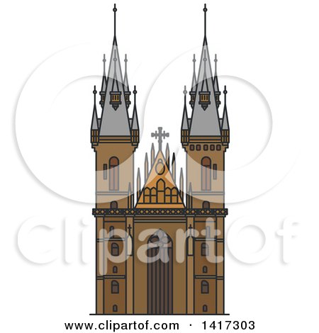 Clipart of a Czech Landmark, Church of Mother of God - Royalty Free Vector Illustration by Vector Tradition SM