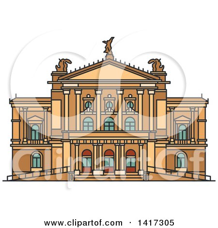 Clipart of a Czech Landmark, Opera House - Royalty Free Vector Illustration by Vector Tradition SM