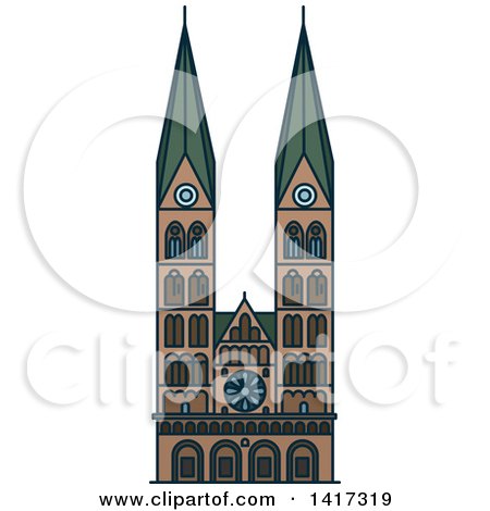 Clipart of a German Landmark, St Peter Cathedral - Royalty Free Vector Illustration by Vector Tradition SM