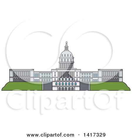 Clipart of a American Landmark, United States Capitol - Royalty Free Vector Illustration by Vector Tradition SM