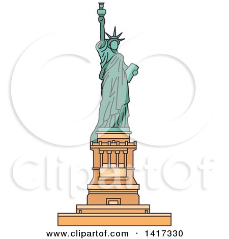 Clipart of a American Landmark, Statue of Liberty - Royalty Free Vector Illustration by Vector Tradition SM