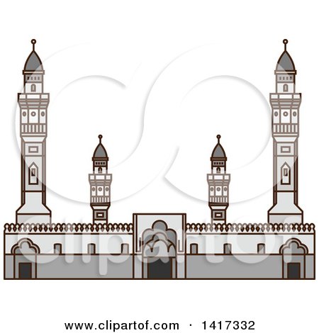 Clipart of a Saudi Arabian Landmark, Quba Mosque - Royalty Free Vector Illustration by Vector Tradition SM