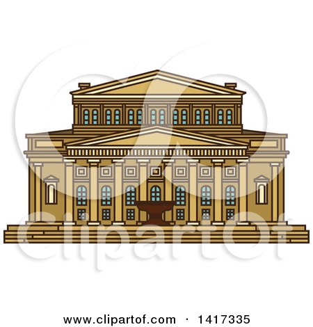 Clipart of a Landmark, Bolshoi Theatre - Royalty Free Vector Illustration by Vector Tradition SM