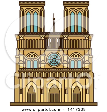 Clipart of a Landmark, Notre Dame Cathedral - Royalty Free Vector Illustration by Vector Tradition SM
