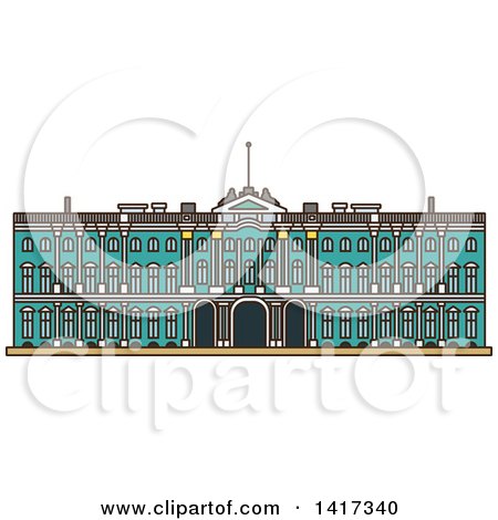 Clipart of a Landmark, Winter Palace - Royalty Free Vector Illustration by Vector Tradition SM
