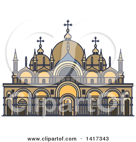 Clipart of a Italian Landmark, St. Marks Basilica - Royalty Free Vector Illustration by Vector Tradition SM