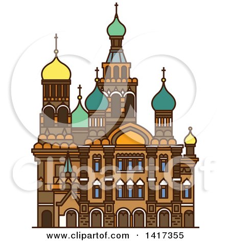 Clipart of a Russian Landmark, Church of the Savior on Spilled Blood - Royalty Free Vector Illustration by Vector Tradition SM