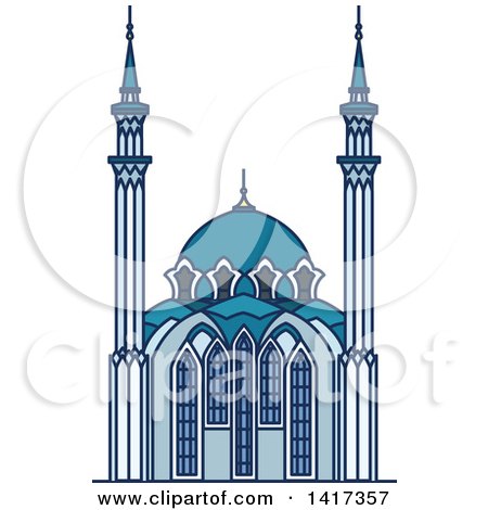 Clipart of a Russian Landmark, Qolsharif Mosque - Royalty Free Vector Illustration by Vector Tradition SM
