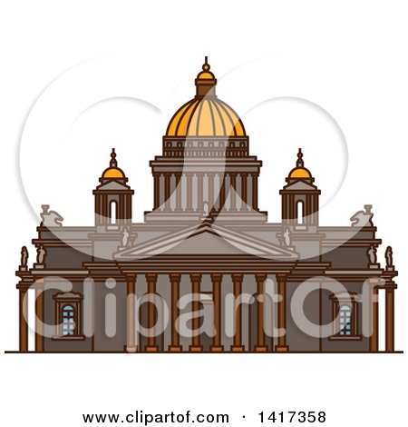 Clipart of a Russian Landmark, Saint Isaac's Cathedral - Royalty Free Vector Illustration by Vector Tradition SM