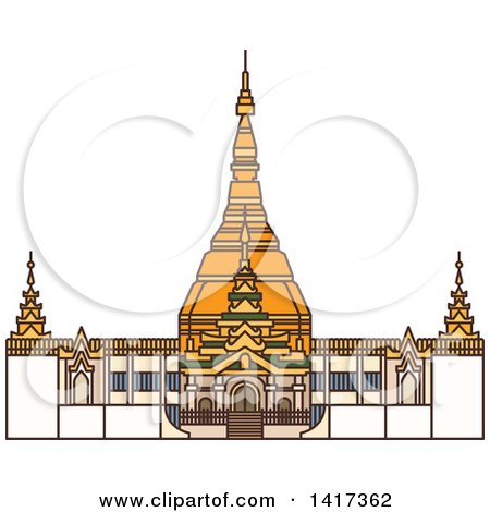 Clipart of a Burma Landmark, Bagan - Royalty Free Vector Illustration by Vector Tradition SM