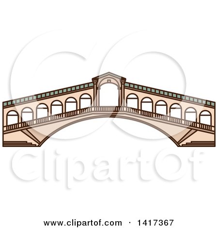 Clipart of a Italian Landmark, Rialto Bridge - Royalty Free Vector Illustration by Vector Tradition SM