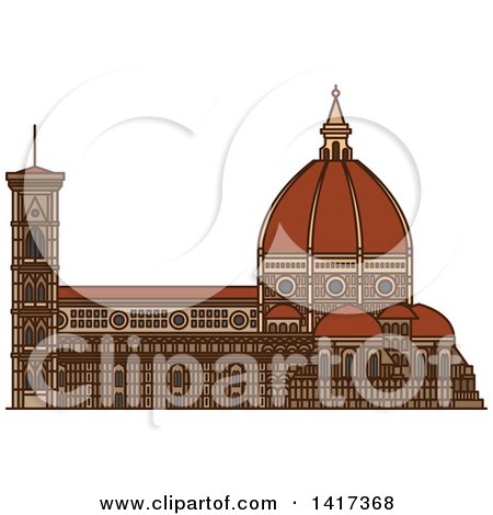 Clipart of a Italian Landmark, Florence Cathedral - Royalty Free Vector Illustration by Vector Tradition SM