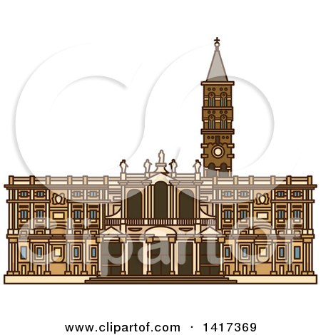 Clipart of a Italian Landmark, Church of Santa Maria Maggiore - Royalty Free Vector Illustration by Vector Tradition SM