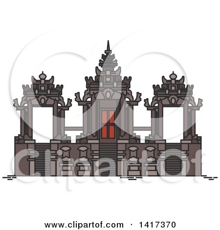 Clipart of a Landmark, Petitenget Temple - Royalty Free Vector Illustration by Vector Tradition SM