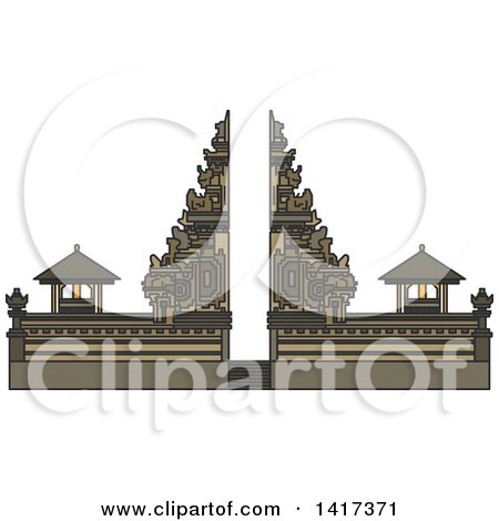 Clipart of a Landmark, Pura Besakih - Royalty Free Vector Illustration by Vector Tradition SM