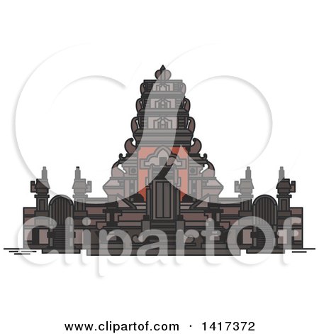 Clipart of a Landmark, Pura Rambut Siwi - Royalty Free Vector Illustration by Vector Tradition SM
