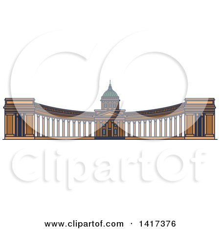 Clipart of a Russian Landmark, Kazan Cathedral - Royalty Free Vector Illustration by Vector Tradition SM