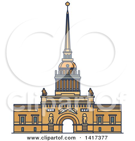 Clipart of a Russian Landmark, Admiralty - Royalty Free Vector Illustration by Vector Tradition SM