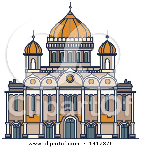 Clipart of a Russian Landmark, Christ the Saviour - Royalty Free Vector Illustration by Vector Tradition SM