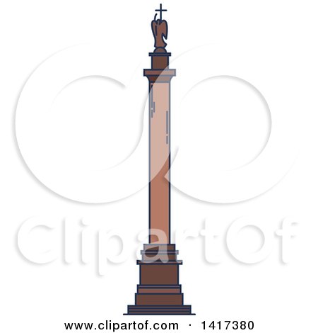 Clipart of a Russian Landmark, Alexander Column - Royalty Free Vector Illustration by Vector Tradition SM