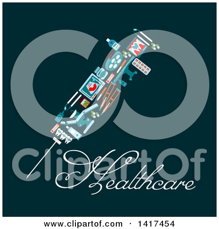 Clipart of a Vaccine Formed of Medical and Dentla Icons - Royalty Free Vector Illustration by Vector Tradition SM
