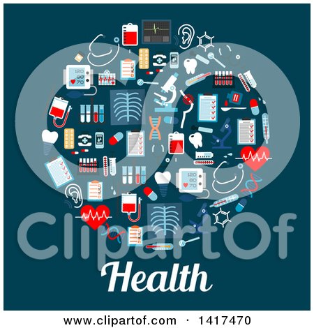 Clipart of a Circle Formed of Medical Icons with Text - Royalty Free Vector Illustration by Vector Tradition SM