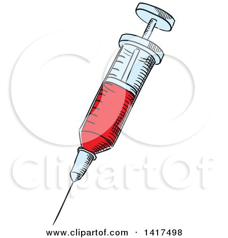 Clipart of a Vaccine Syringe - Royalty Free Vector Illustration by Vector Tradition SM