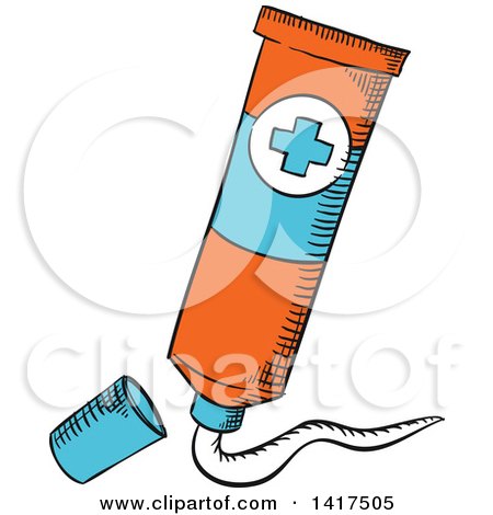 Clipart of a Bottle of Medical Cream - Royalty Free Vector Illustration by Vector Tradition SM