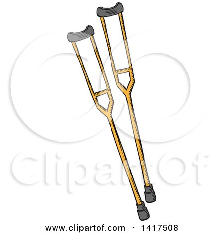 Clipart of a Pair of Crutches - Royalty Free Vector Illustration by Vector Tradition SM