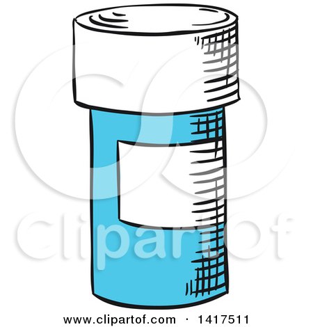 Clipart of a Pill Bottle - Royalty Free Vector Illustration by Vector Tradition SM