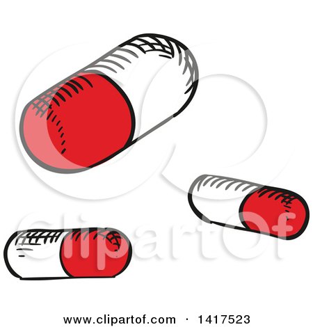 Clipart of Pills - Royalty Free Vector Illustration by Vector Tradition SM