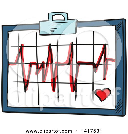 Clipart of a Ekg Heart Graph - Royalty Free Vector Illustration by Vector Tradition SM