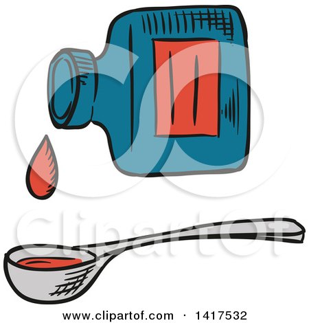 Clipart of a Bottle of Medicine - Royalty Free Vector Illustration by Vector Tradition SM