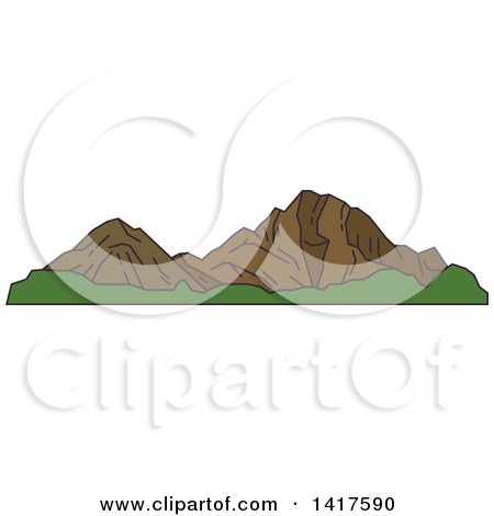 Clipart of a Sketched American Landmark, Rocky Mountains - Royalty Free Vector Illustration by Vector Tradition SM