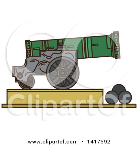 Clipart of a Sketched Landmark, Tsar Cannon - Royalty Free Vector Illustration by Vector Tradition SM