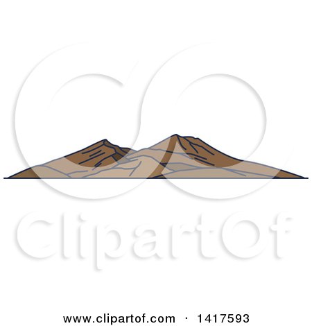 Clipart of a Sketched Italian Landmark, Mount Vesuvius - Royalty Free Vector Illustration by Vector Tradition SM
