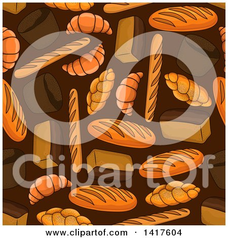Clipart of a Seamless Background Pattern of Baked Food - Royalty Free Vector Illustration by Vector Tradition SM