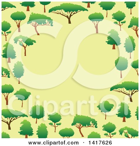 Clipart of a Border of Trees - Royalty Free Vector Illustration by Vector Tradition SM