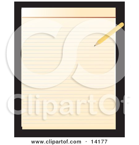 Pencil Writing on a Notepad Clipart Illustration by Rasmussen Images