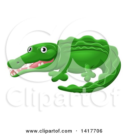 Clipart of a Cartoon Cute African Safari Crocodile - Royalty Free Vector Illustration by AtStockIllustration