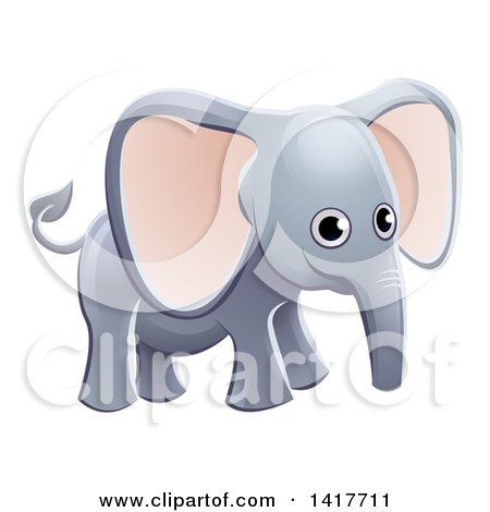 Clipart of a Cartoon Cute African Safari Elephant - Royalty Free Vector Illustration by AtStockIllustration