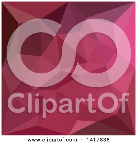 Clipart of a Low Poly Abstract Geometric Background in Begonia Pink - Royalty Free Vector Illustration by patrimonio