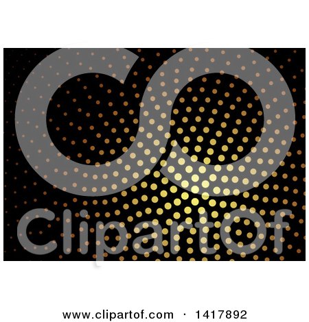 Clipart of a Background of Golden Dots on Black - Royalty Free Vector Illustration by dero