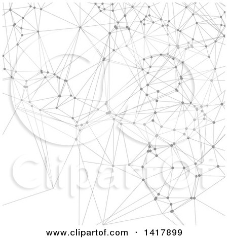 Clipart of a Background of Gray Connections and Lines on White - Royalty Free Vector Illustration by KJ Pargeter